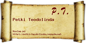 Petki Teodolinda névjegykártya